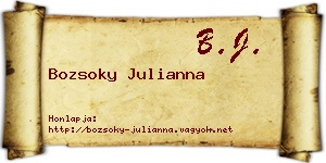 Bozsoky Julianna névjegykártya